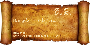 Banyár Rózsa névjegykártya