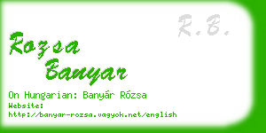rozsa banyar business card
