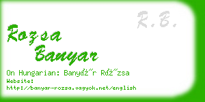 rozsa banyar business card